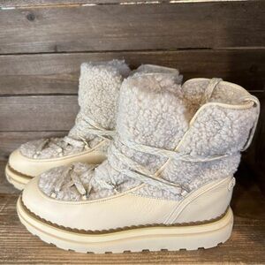 Sam Edelman Orelia Women’s Ivory Shearling Ankle Winter Snow Boots Size 9.5 M